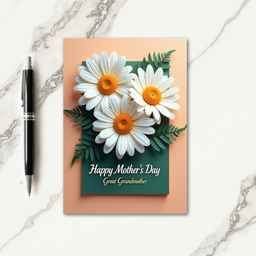Teal Mothers Day Daisy Card