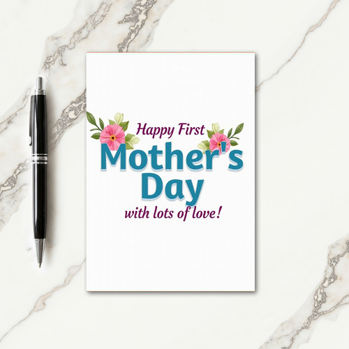 Teal Mothers Day Floral Card