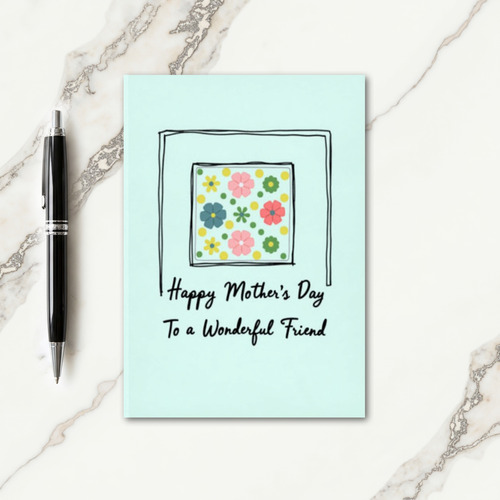 Teal Mothers Day Friend Art Card