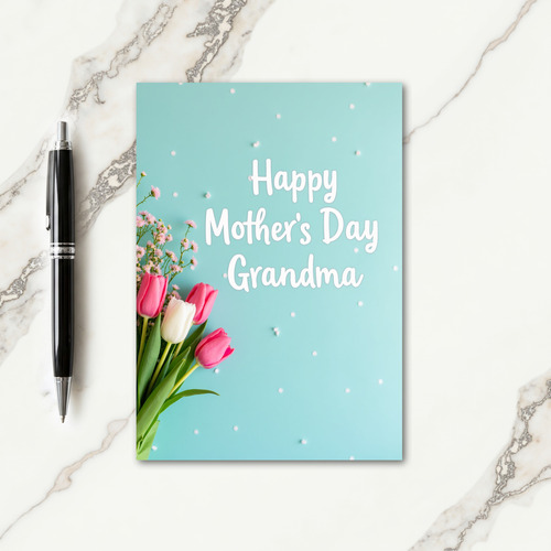 Teal Mothers Day Script Card