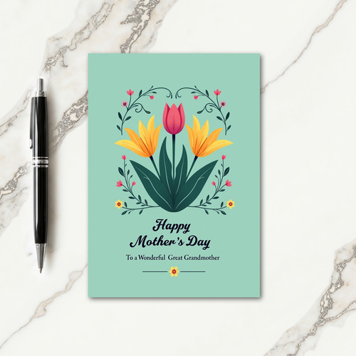Teal Mothers Day Tribute Card