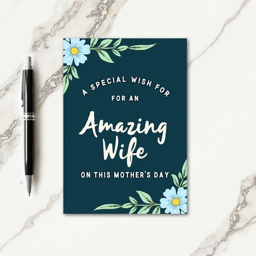 Teal Mothers Day Wish Card