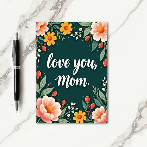 Teal Mothers Love Note Card