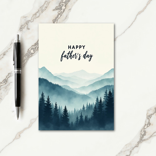 Teal Mountains Fathers Day Card
