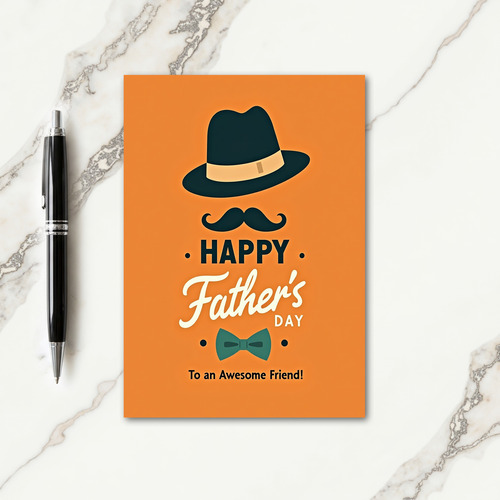 Teal Mustache Fathers Day Card