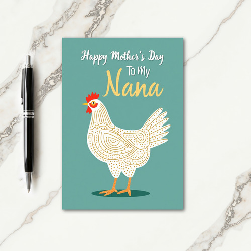 Teal Nana Mothers Day Card