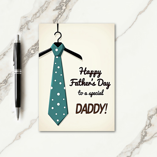 Teal Necktie Fathers Day Card