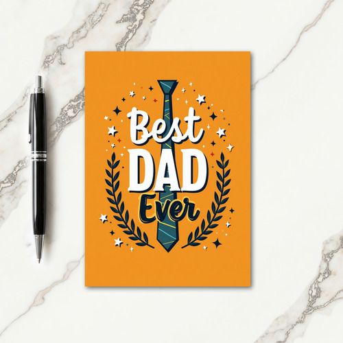 Teal Neckwear Best Dad Ever Card