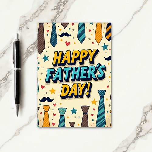 Teal Neckwear Fathers Day Card