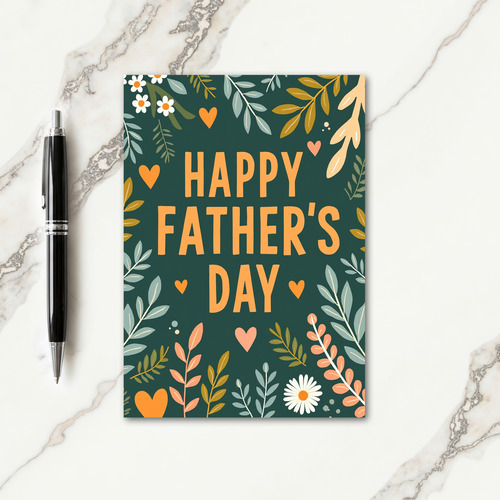 Teal Orange Fathers Day Card