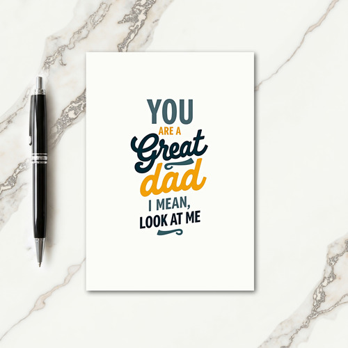 Teal Orange Great Dad Message Card
