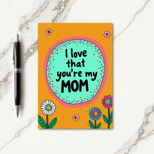 Teal Oval Mothers Day Message Card