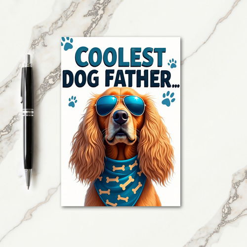 Teal Paw Prints Fathers Day Card