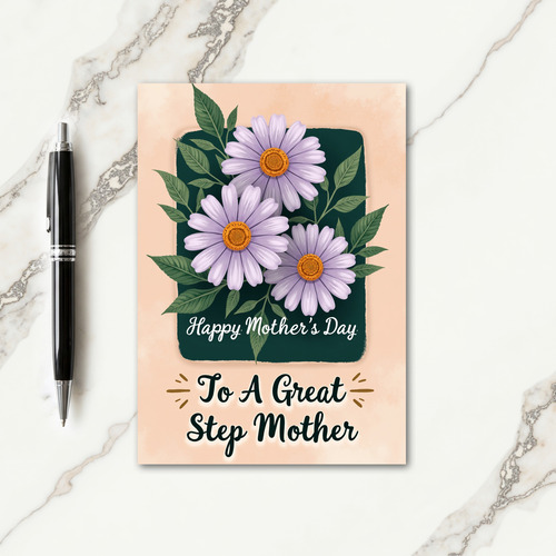 Teal Peach Mothers Day Blooms Card
