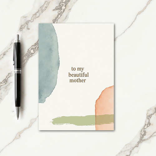 Teal Peach Mothers Day Card