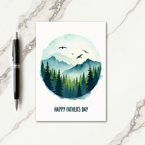 Teal Peaks Fathers Day Card