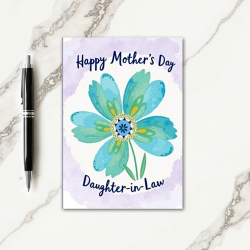 Teal Petals Mothers Day Card