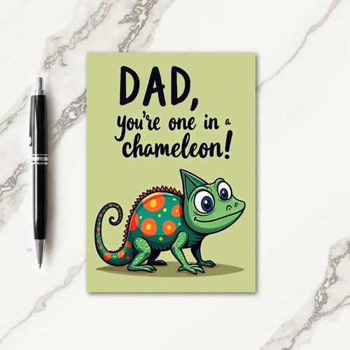 Teal Reptile Fathers Day Card