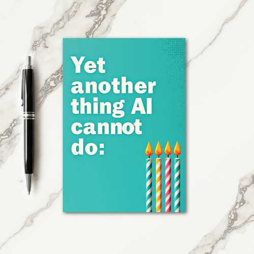 Teal Retro Birthday Card