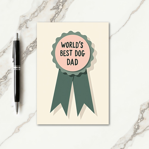 Teal Ribbon Fathers Day Card