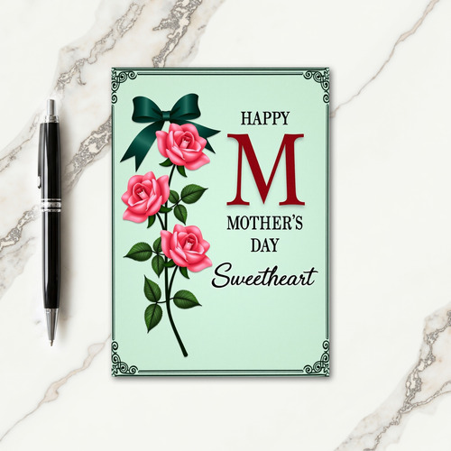 Teal Ribbon Mothers Day Wish Card