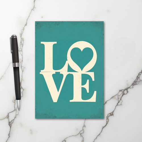 Teal Romantic Love Card