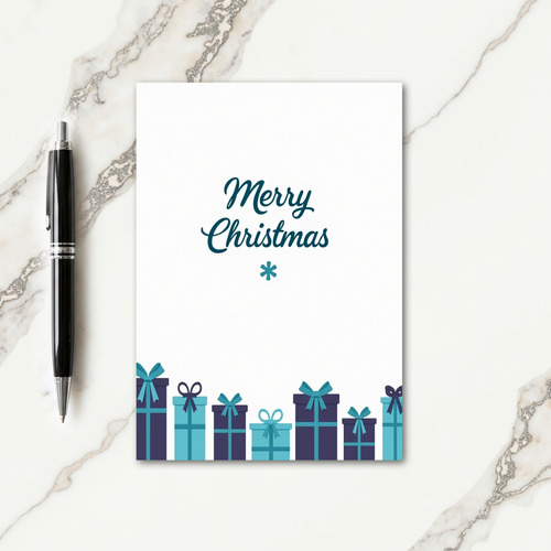 Teal Script Christmas Card