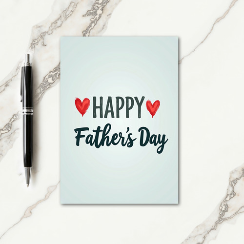 Teal Script Fathers Day Card