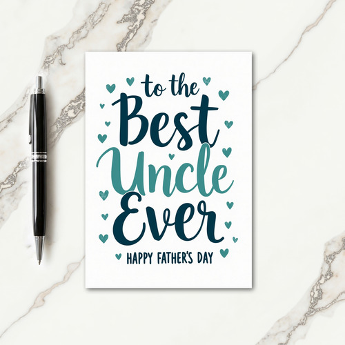 Teal Script Fathers Day Wish Card