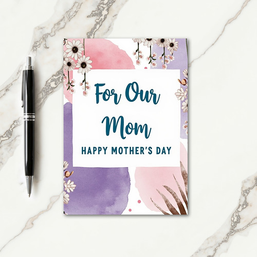 Teal Script Mom Mothers Day Card