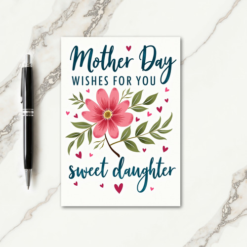 Teal Script Mothers Day Art Card