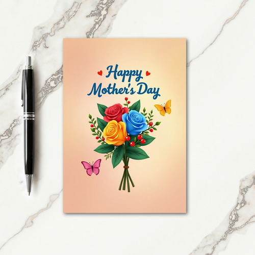 Teal Script Mothers Day Card