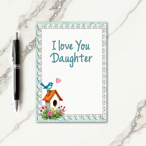 Teal Script Mothers Love Scene Card