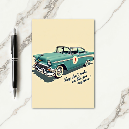 Teal Sedan Sweet Fathers Day Card