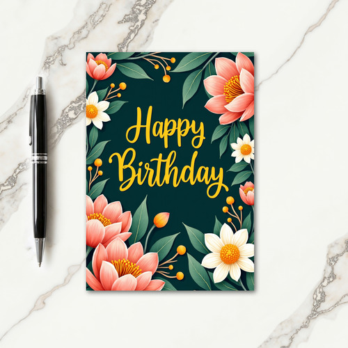 Teal Shimmer Birthday Card