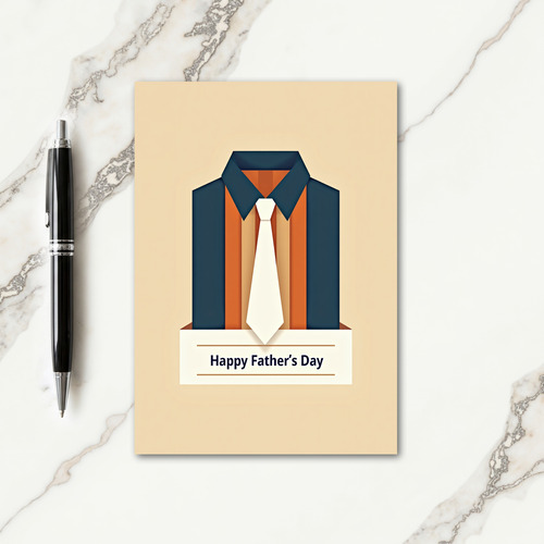 Teal Shirt Fathers Day Card