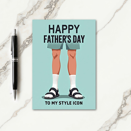 Teal Shorts Fathers Day Card