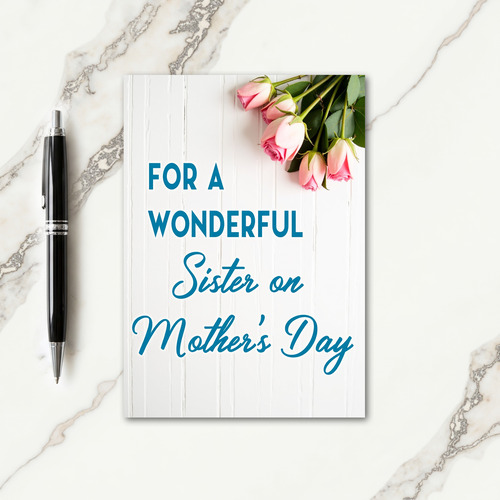 Teal Sister Mothers Day Card