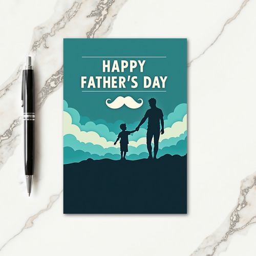 Teal Sky Fathers Day Card