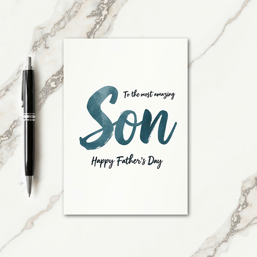 Teal Son Fathers Day Card
