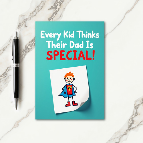 Teal Special Dad Drawing Card