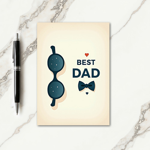 Teal Spectacles Best Dad Card