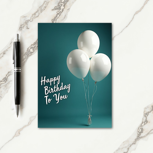 Teal Spheres Birthday Card