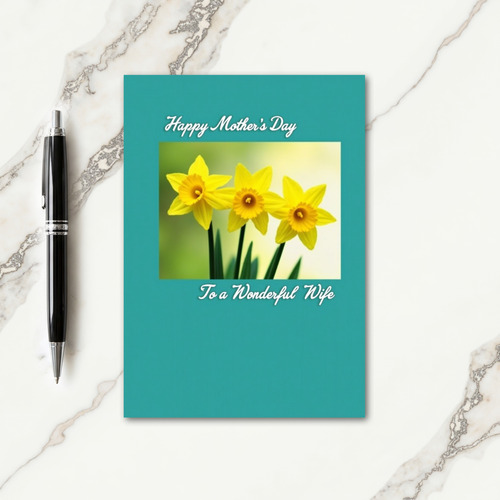 Teal Spring Blossoms Mothers Day Card