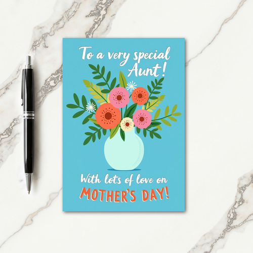 Teal Spring Mothers Day Card