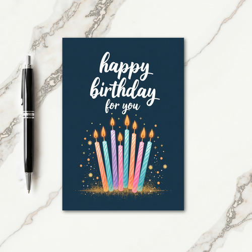 Teal Star Birthday Card
