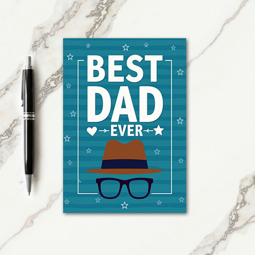 Teal Star Fathers Day Card