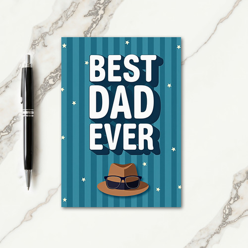 Teal Starry Fathers Day Card