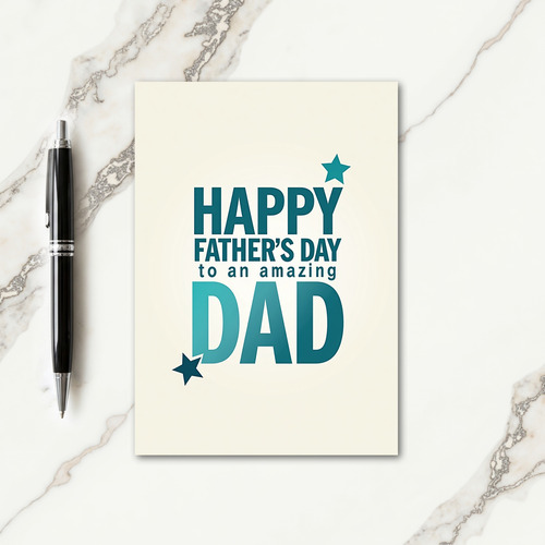 Teal Stars Fathers Day Card