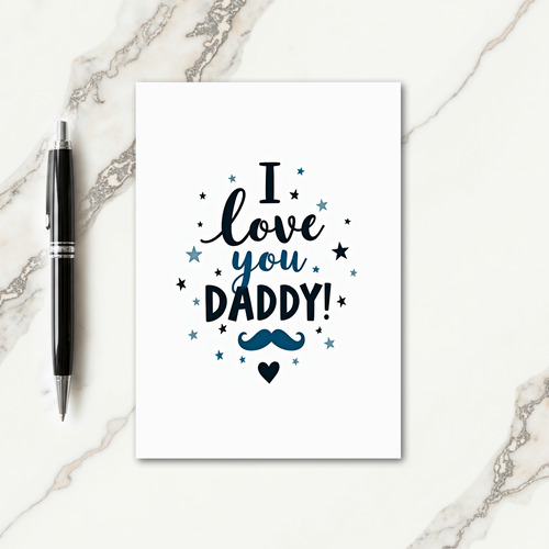 Teal Stars I Love You Daddy Card